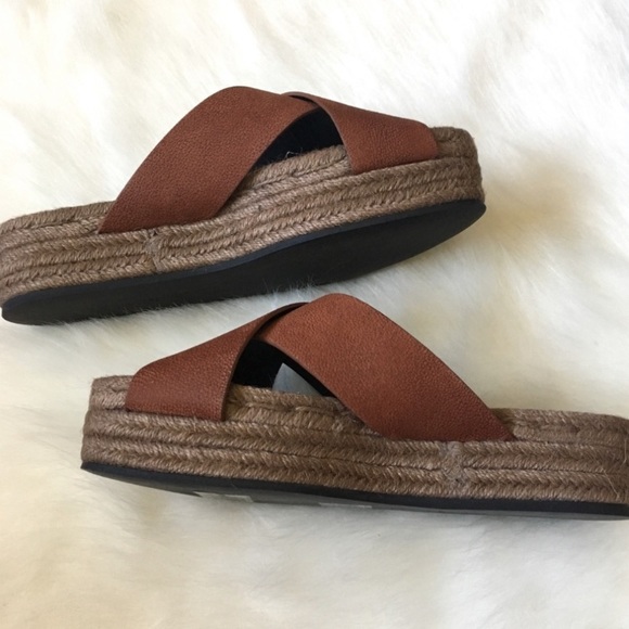 ALL SAINTS | Harlem Leather Platform Espadrille Sandals Size 39 - Picture 9 of 11